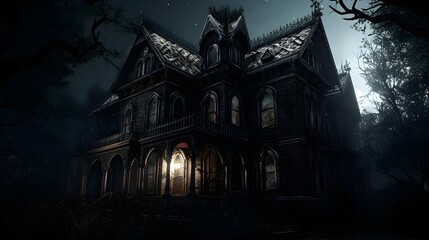 spooky horror game with dark shadowy environment