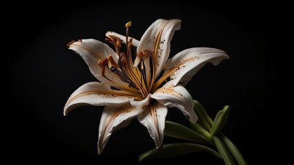 tiger lily isolated on black