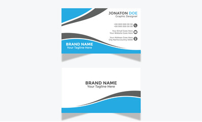 Modern Corporate and Creative Business Card Design Template Double-sided -Horizontal Name Card Simple and Clean Visiting  Card Vector illustration Colorful Business Card