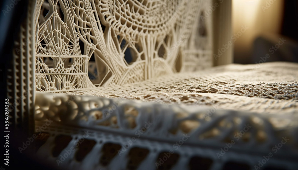 Poster soft cushion with intricate embroidery and patterns generated by ai