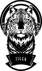 Tiger vector mascot logo design with modern concept illustration style for emblem, t-shirt print and tattoo.