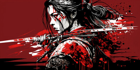 Red Blood Samurai Brush style