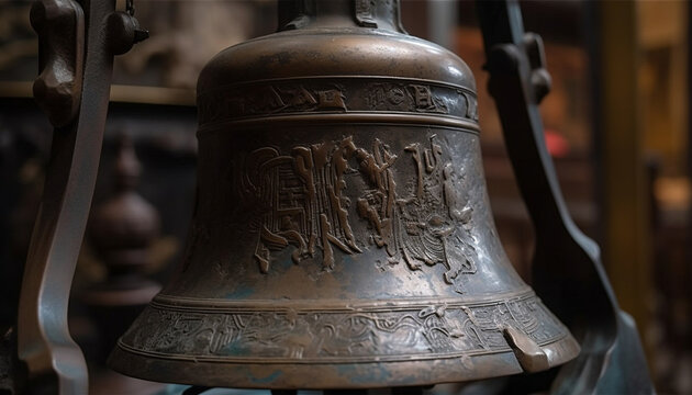 Ancient bell ringing, spirituality echoes through cultures generated by AI