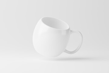 Ceramic Mug Cup For Coffee Tea White Blank 3D Rendering Mockup