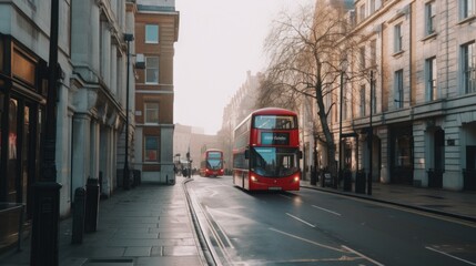 Fototapeta na wymiar London street background. Illustration AI Generative.