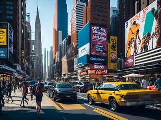 Foto op Plexiglas New York taxi city taxi