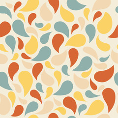 Flower petal shape seamless pattern in various vintage colours. Vector illustration. 