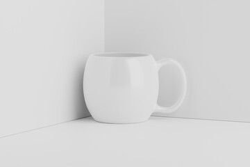 Ceramic Mug Cup For Coffee Tea White Blank 3D Rendering Mockup