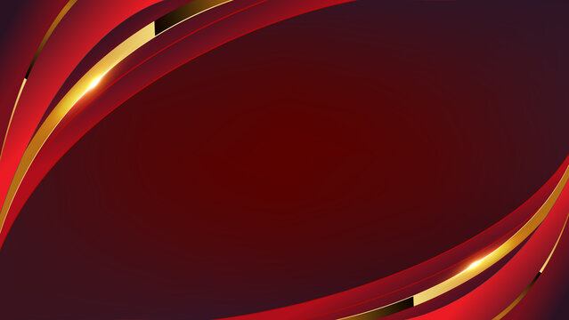 Golden Red Maroon Side Lines Dotted Award Background. Traditional Style Sparkle Glowing Effect. Wedding Jubilee Night Decorative Invitation. Entertainment Hollywood Bollywood Template Design. 