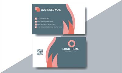 Modern business card template . Flat design vector abstract creative