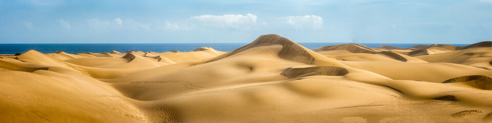 magnificent panorama desert landscape on gran canaria - Dunas de Maspalomas