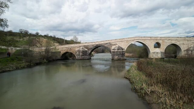 ancient bridge over the river