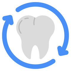 Modern design icon of tooth replacement 