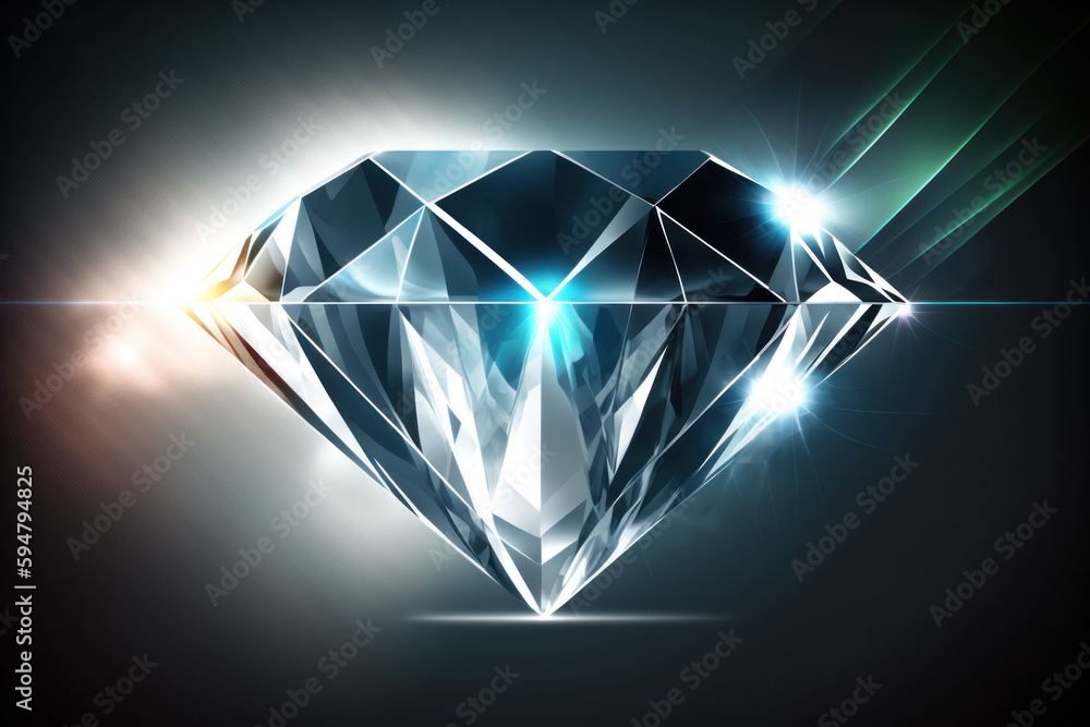 Poster a sparkling diamond takes center stage, drawing the eye with its many facets and shimmering brillian