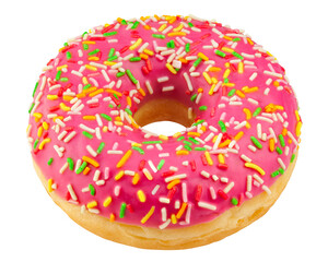 Donut isolated on white background, full depth of field
