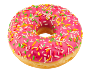 Donut isolated on white background, full depth of field