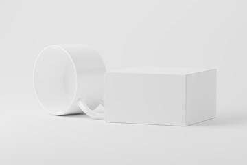 Ceramic Mug Cup For Coffee Tea White Blank 3D Rendering Mockup