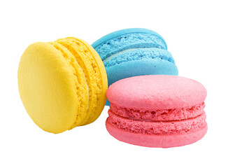 macaroons isolated on white background, full depth of field