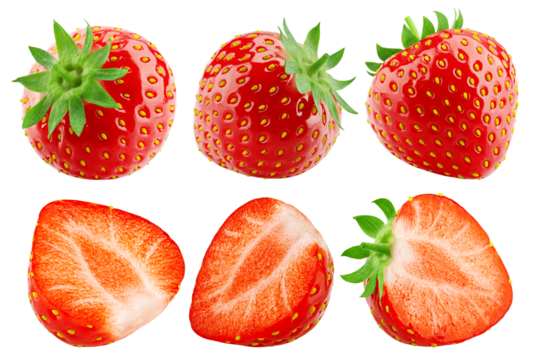 strawberry isolated on white background, full depth of field