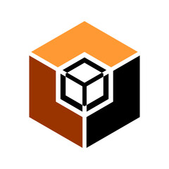 Abstract Icon in Hexagon Shape. Geometric Design Element. 