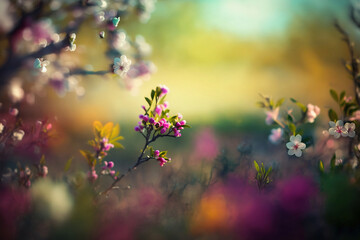 spring in the forest on a sunny day