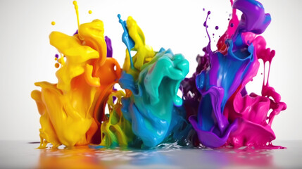 illustration. bright explosion of liquid paints