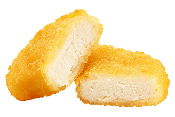 Nugget isolated on white background, full depth of field