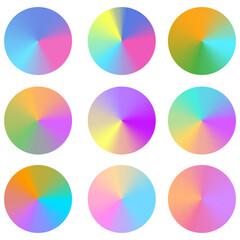 Color round palette set. Gradient circle background. Color concept. Vector illustration.