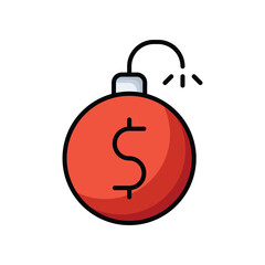 Finance Bomb icon Stock Illustration.