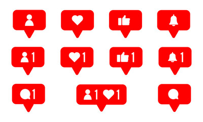 Set of social media icon.Finger up.,like,shape.Vector illustration of like icon.