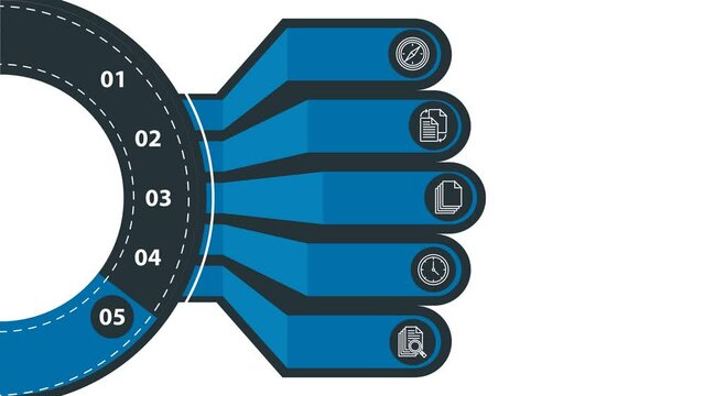 Animated Illustration of Infographic steps collection design. Suitable for workflow layout, diagram, business step options, presentation, web design.