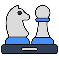 Strategy game icon, flat design of checkmates 
