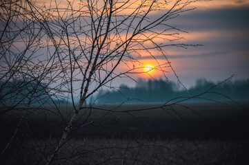 sunset over the river