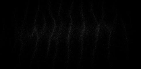 Metal surface with dust grains on black background. panoramic industrial texture