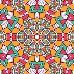 Abstract Pattern Mandala Flowers Plant Art Colorful Red Green Yellow 652