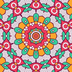 Abstract Pattern Mandala Flowers Plant Art Colorful Red Green Yellow 625