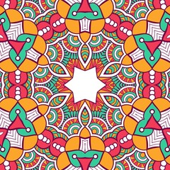 Abstract Pattern Mandala Flowers Plant Art Colorful Red Green Yellow 620