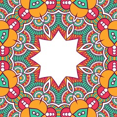 Abstract Pattern Mandala Flowers Plant Art Colorful Red Green Yellow 540
