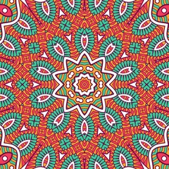 Abstract Pattern Mandala Flowers Plant Art Colorful Red Green Yellow 429