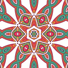 Abstract Pattern Mandala Flowers Plant Art Colorful Red Green Yellow 375