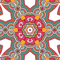 Abstract Pattern Mandala Flowers Plant Art Colorful Red Green Yellow 373
