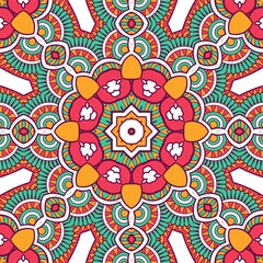 Abstract Pattern Mandala Flowers Plant Art Colorful Red Green Yellow 369