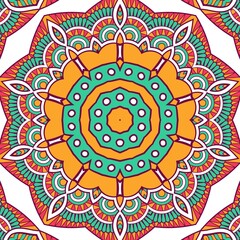 Abstract Pattern Mandala Flowers Plant Art Colorful Red Green Yellow 321