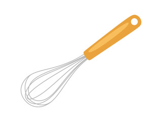 Kitchen Whisk or beater. Illustration of beater isolated on white background. Kitchenware element vector illustration in flat cartoon style.