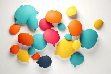 multicolored chat bubbles against white background
