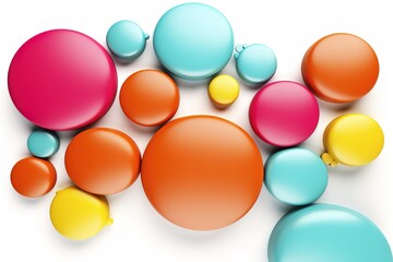 multicolored chat bubbles against white background