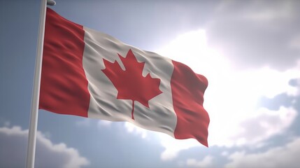 Canada Day. Canadian symbols, maple leaf, Canadian flag. Generative AI