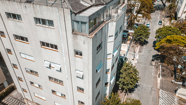 Bairro Higien&oacute;polis S&atilde;o Paulo Avenida Ang&eacute;lica Ruas Parque Buenos Aires Pr&eacute;dios Residenciais Urbana Cidade Metr&oacute;pole Constru&ccedil;&atilde;o Engenharia A&eacute;reo Drone Janelas Telhados Carros Pacaembu Paisagem SP