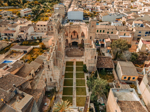 Esglesia Nova - Son Servera / Mallorca from Drone