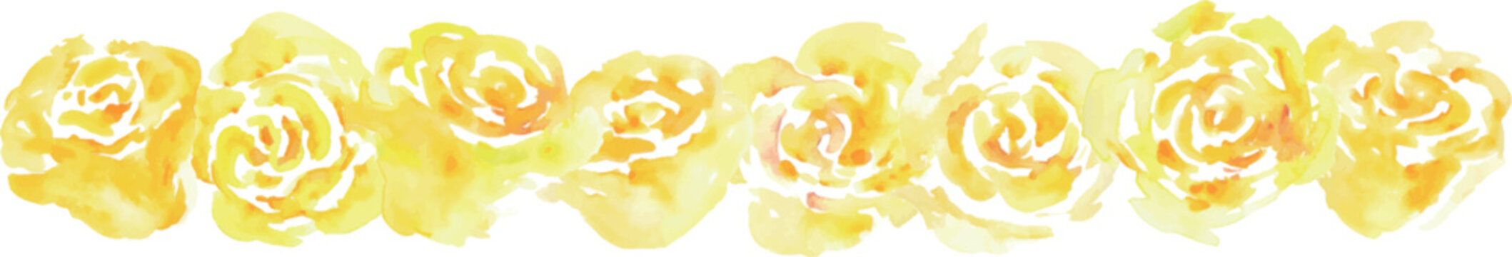 水彩画。水彩タッチの父の日薔薇ベクターイラスト。父の日の黄色い花。Watercolor. Father's Day rose vector illustration with watercolor touch. Father's day yellow flowers.